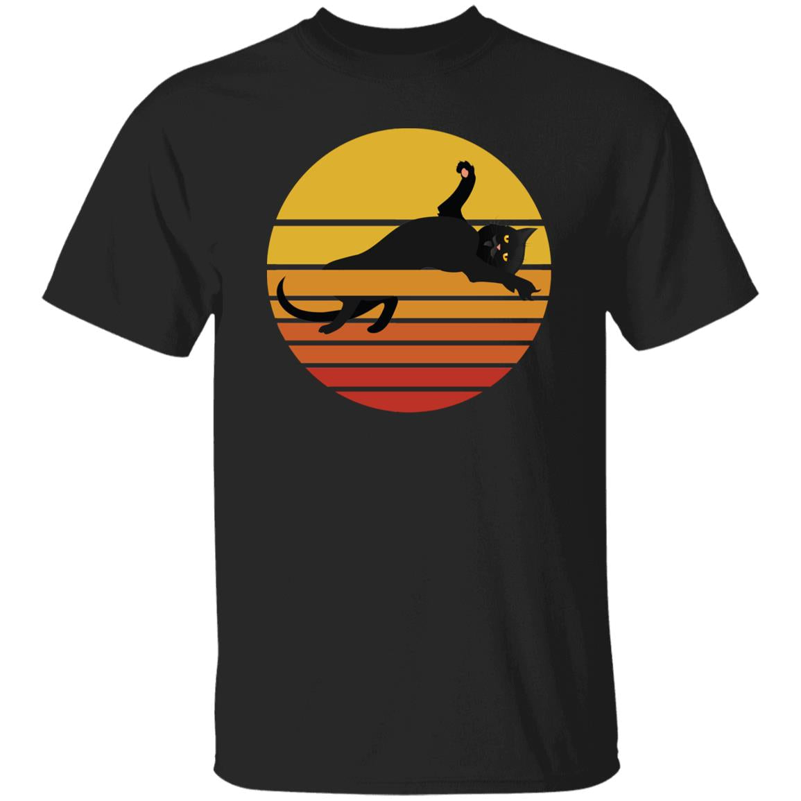 Retro black cat Unisex shirt cat lover tee Black Dark Heather-Family-Gift-Planet