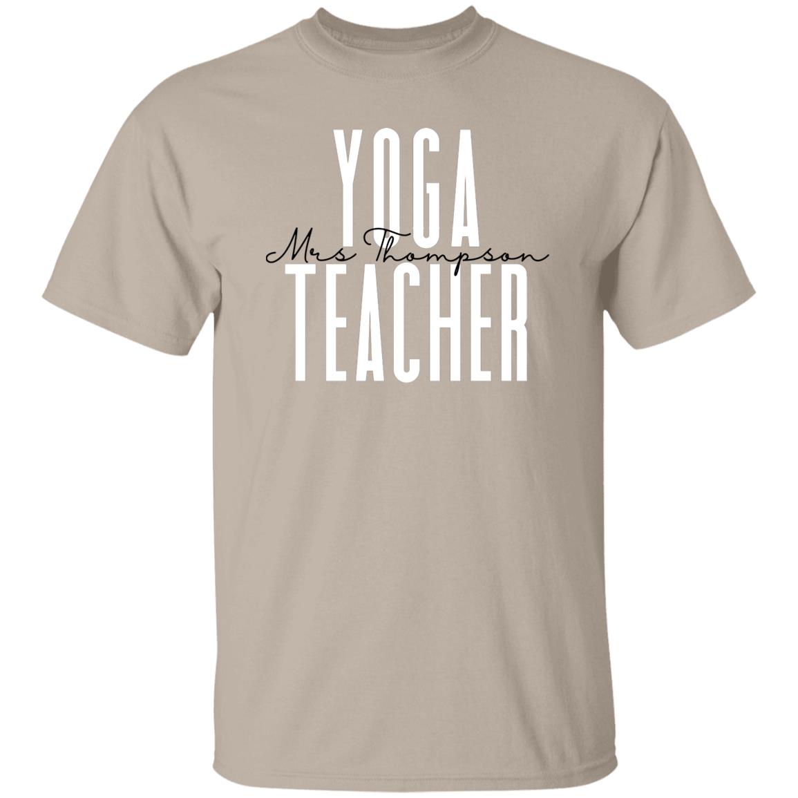 Personalized Yoga Teacher Unisex T-shirt gift for yoga instructor Sand Pink Light Blue-Family-Gift-Planet