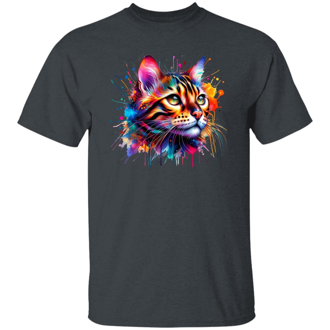 Bengal Cat mama Color Splash Unisex T-Shirt Black Navy Dark Heather-Family-Gift-Planet