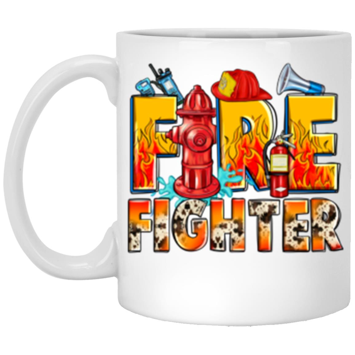 Firefighter 11oz White Mug gift essential fire fighter girl cup-Family-Gift-Planet