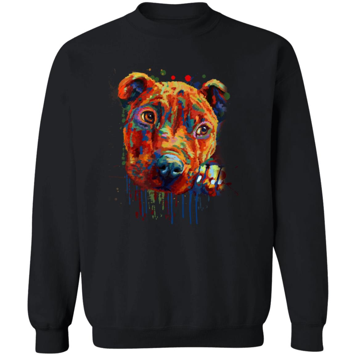 Artistic Pitbull dog Unisex Crewneck Sweatshirt digital Art-Family-Gift-Planet