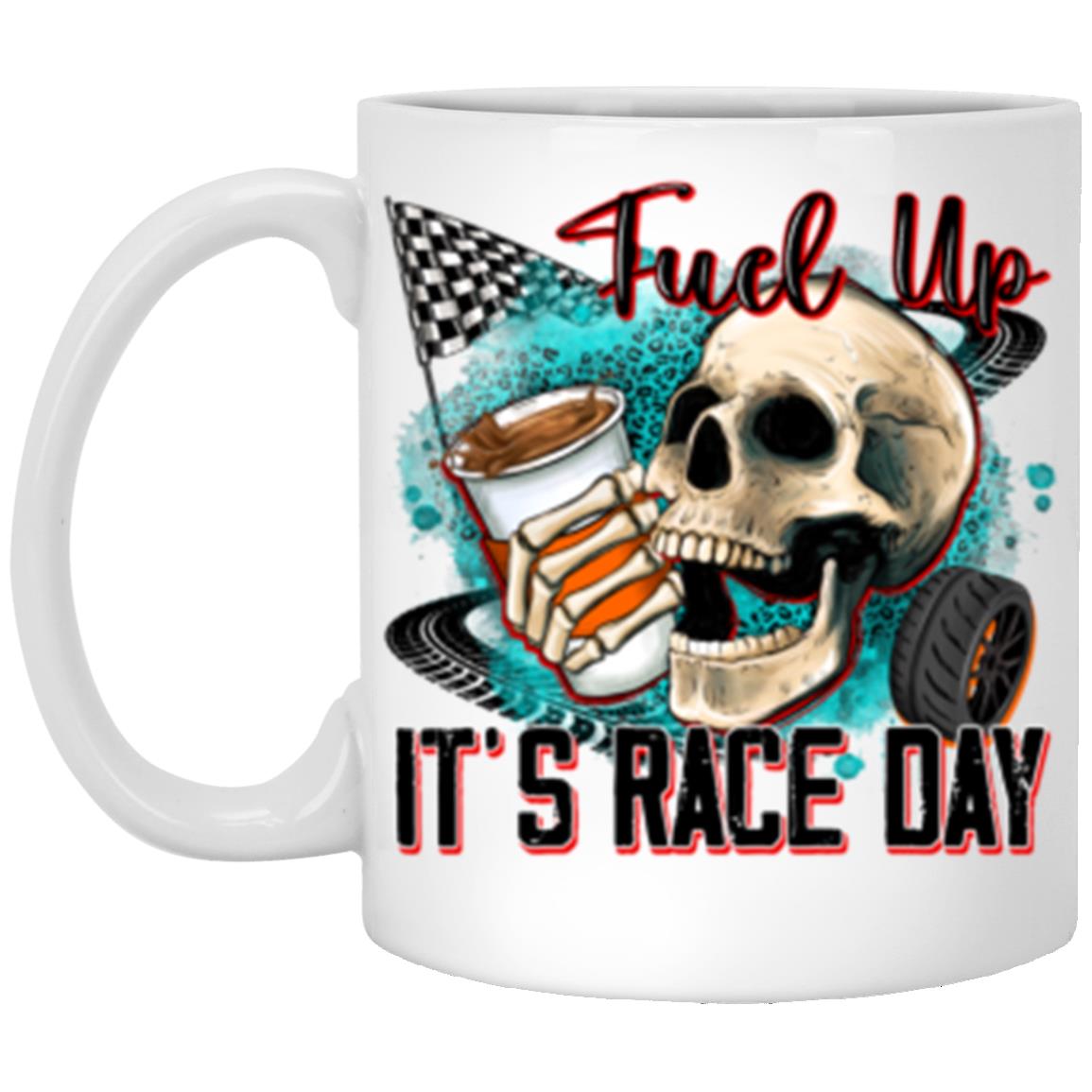 Fuel up it's race day 11oz White Mug gift Car Racer racing lover cup-Family-Gift-Planet