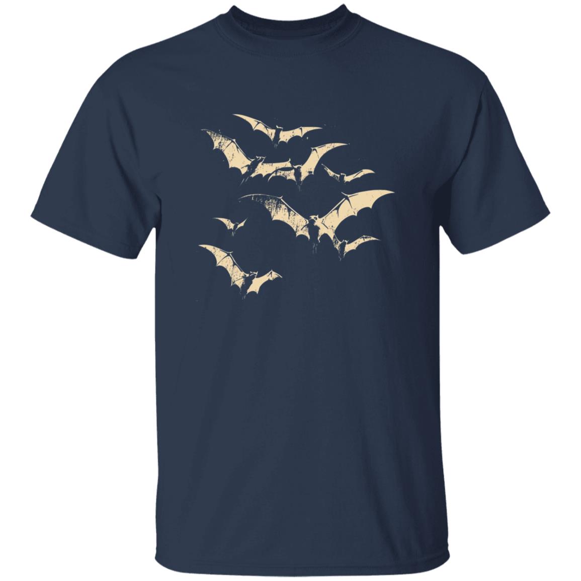 Bats Unisex T-Shirt gift Cool bats in the night wild birds tee Black Navy Dark Heather-Family-Gift-Planet