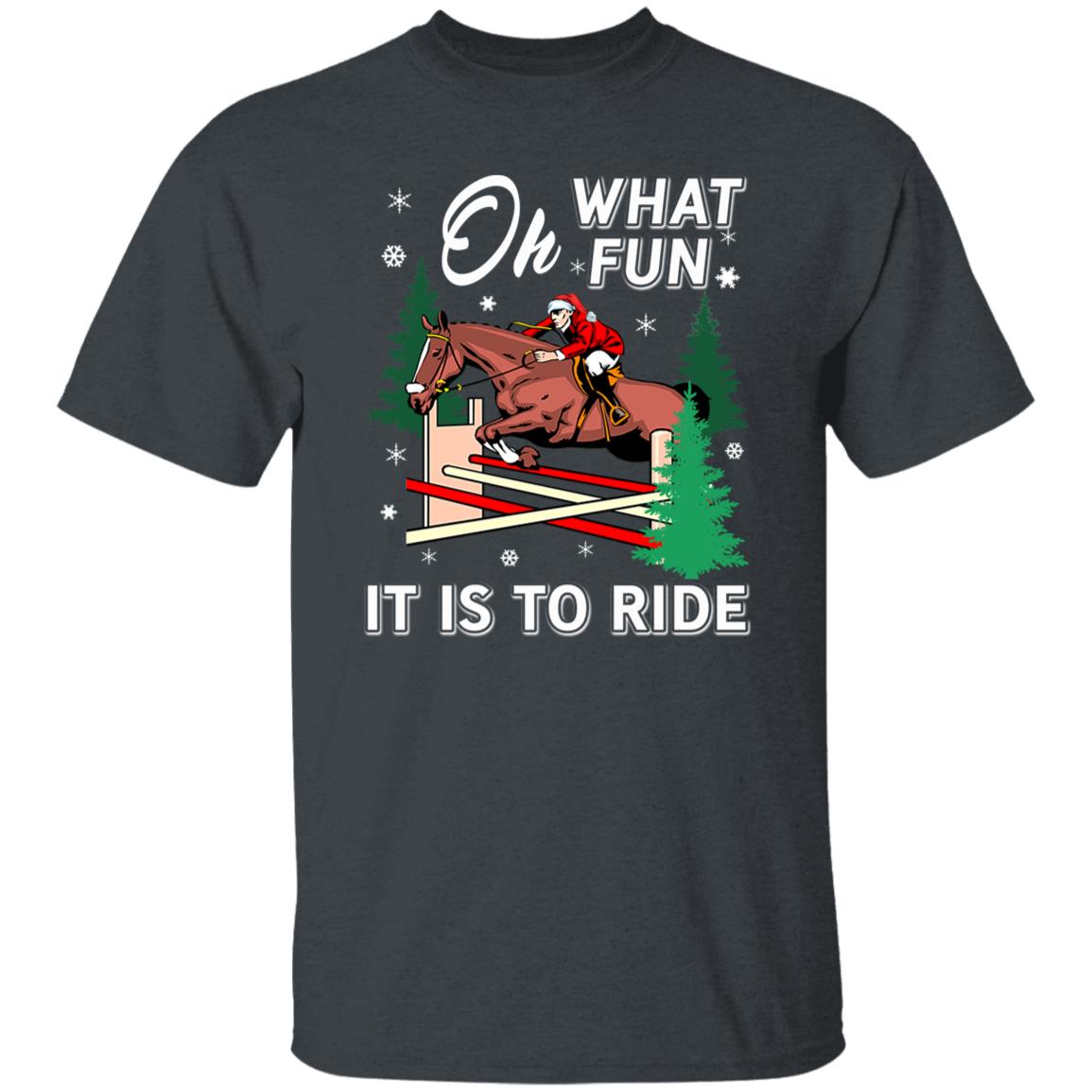 Horse rider Christmas Unisex shirt jockey Holiday tee Black Dark Heather-Family-Gift-Planet