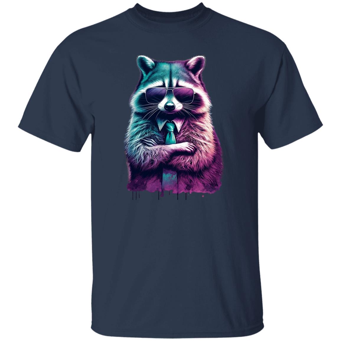 Cool Racoon T-Shirt Broker bodyguard boss Unisex tee Black Navy Dark Heather-Family-Gift-Planet