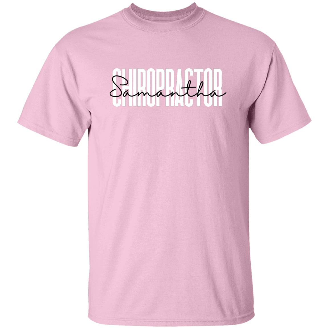 Personalized Chiropractor Unisex T-shirt Custom name chiropractic Sand Blue Pink-Family-Gift-Planet