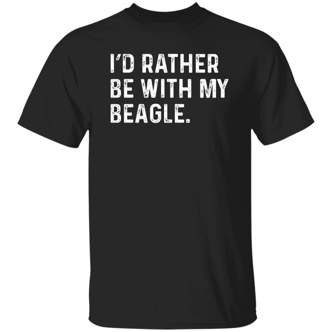 I'd rather be with my Beagle Unisex T-shirt Beagle owner tee Black Navy Dark Heather-Black-Family-Gift-Planet