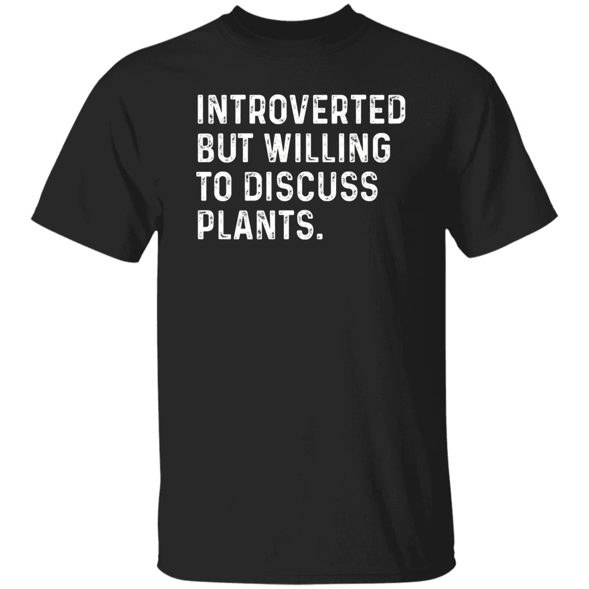 Introverted but willing to discuss Plants Unisex T-shirt Gardener tee Black Navy Dark Heather-Black-Family-Gift-Planet