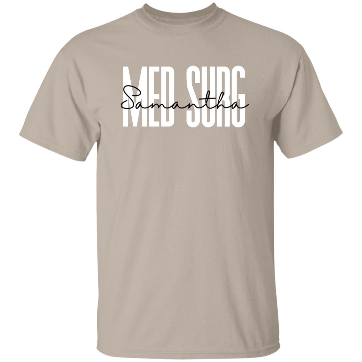 Personalized Med surg T-Shirt gift Custom name Medical Surgical Nurse Unisex Tee Sand Pink Blue-Family-Gift-Planet
