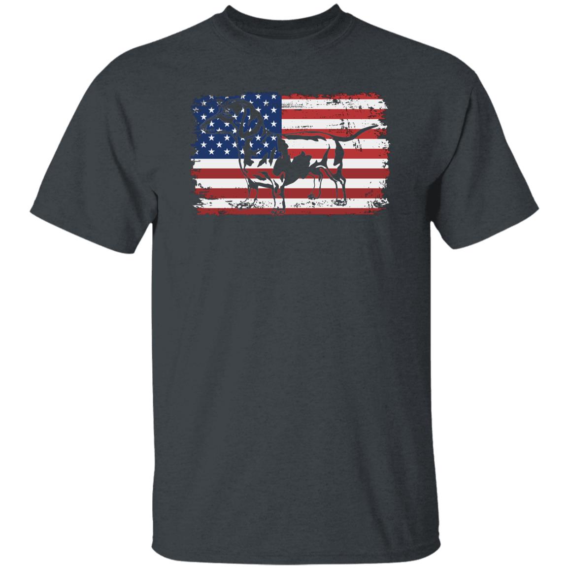 Dachshund American Flag Unisex T-Shirt gift US Dachshund dog owner tee black dark heather-Family-Gift-Planet