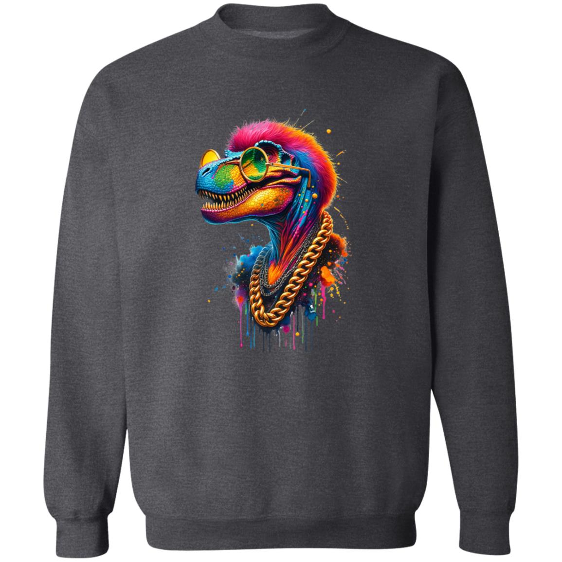 Tyrannosaurus Rex (T-Rex) in hip style Color Splash Unisex Sweatshirt-Family-Gift-Planet