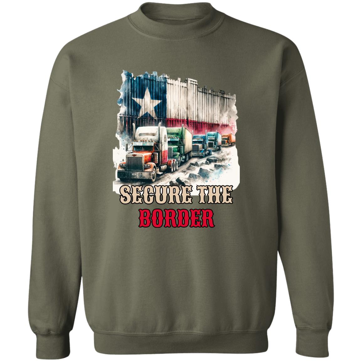 Secure the border Unisex Sweatshirt border truck Texas black-Family-Gift-Planet