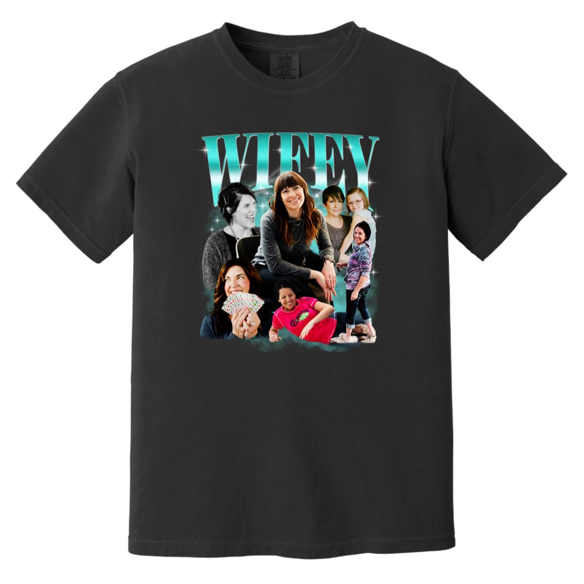 custom 60 - wifey Custom Comfort Colors Unisex T-Shirt Personalized bootleg rap tee-Black-Family-Gift-Planet