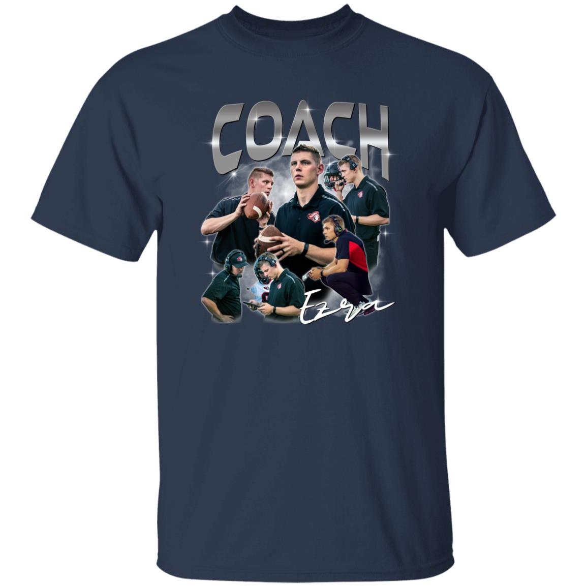 Custom Coach Unisex T-Shirt Personalized Coach bootleg rap tee Football coach Black Navy Dark Heather-Family-Gift-Planet