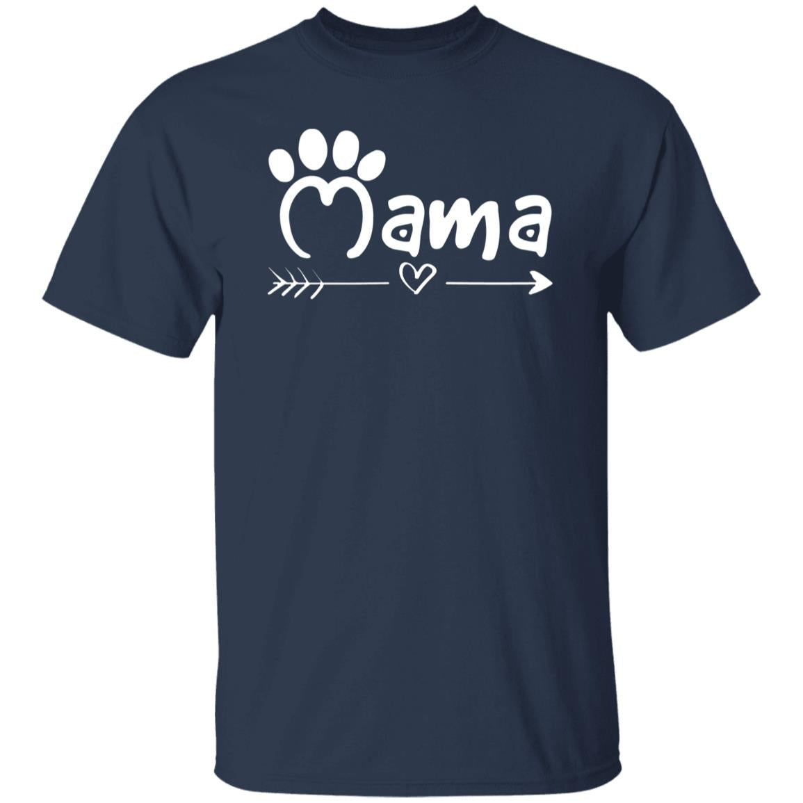Dog Mama T-Shirt gift Dog owner paw dog mom Unisex tee Black Navy Dark Heather-Family-Gift-Planet