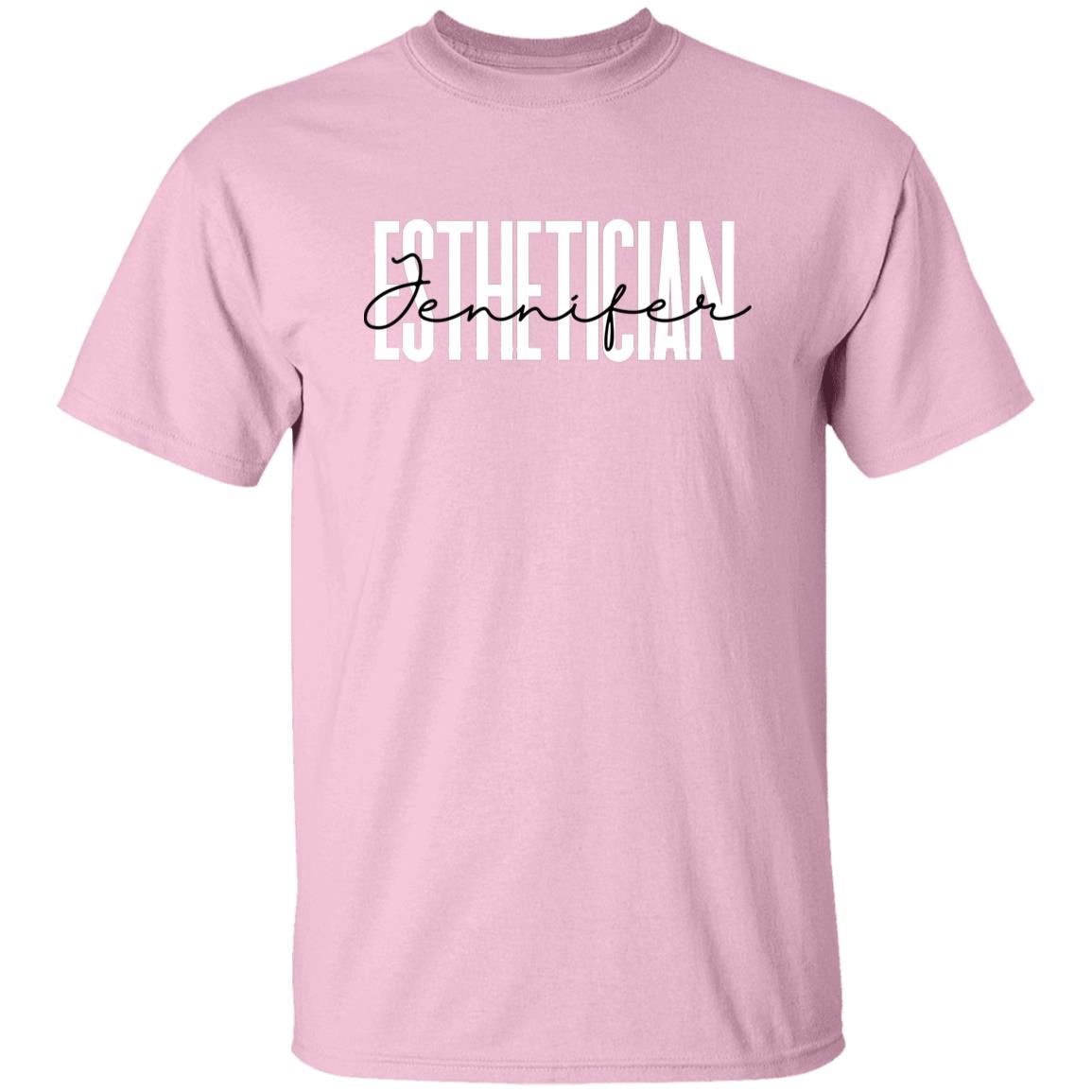 Personalized Esthetician Unisex T-shirt Custom Name Skin therapist Sand Blue Pink-Family-Gift-Planet