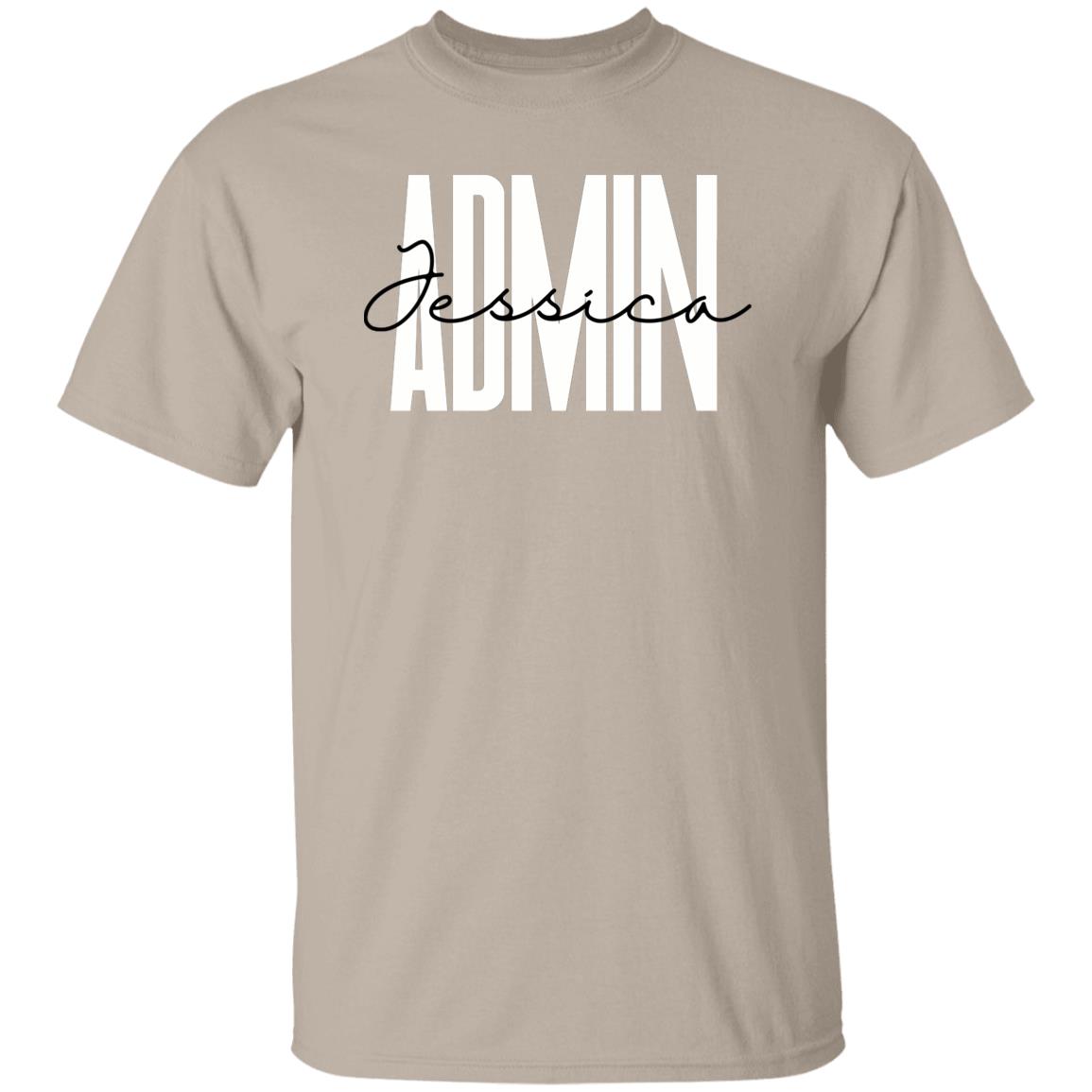 Personalized Admin Unisex T-shirt Custom name Administrator Sand Blue Pink-Family-Gift-Planet