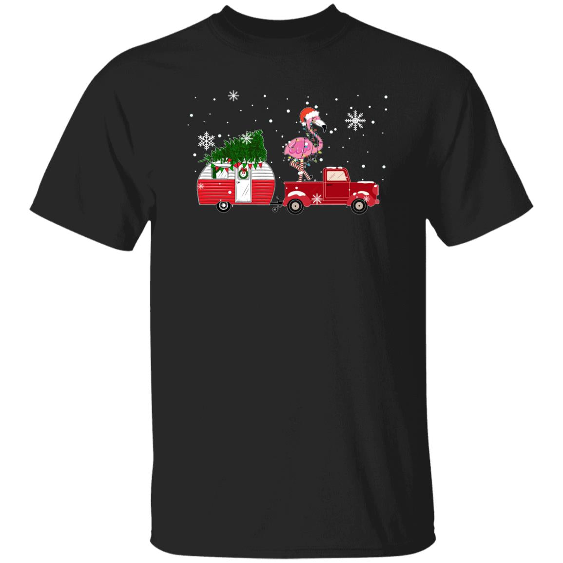 Camping Christmas Unisex shirt camper Holiday tee Black Dark Heather-Family-Gift-Planet