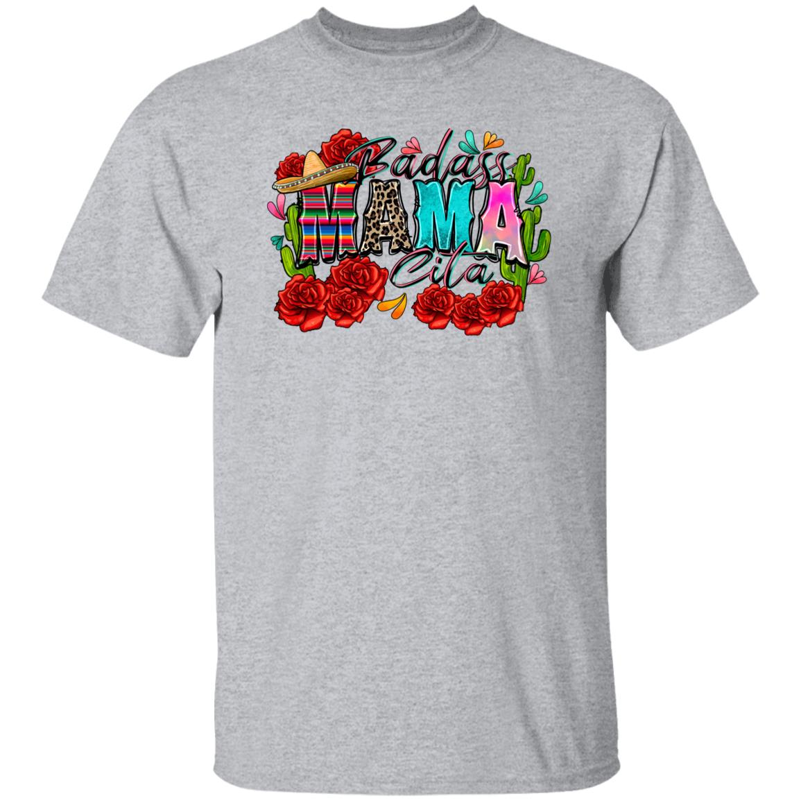Badass mama cita T-Shirt Mexican Cinko de mayo mamacita Unisex tee Sand White Sport Grey-Family-Gift-Planet