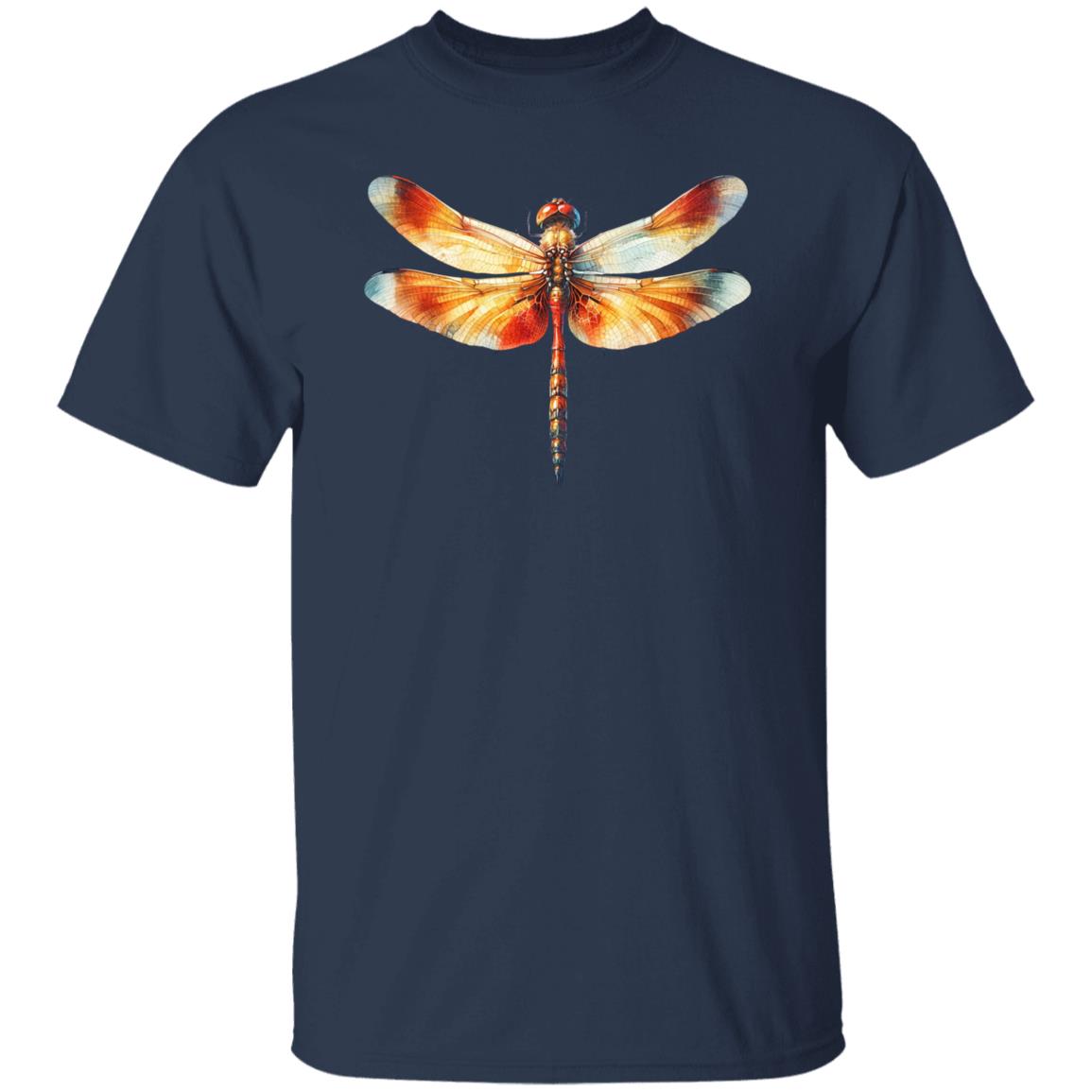 Autumn Dragonfly Color Splash Unisex T-shirt Black Navy Dark Heather-Family-Gift-Planet