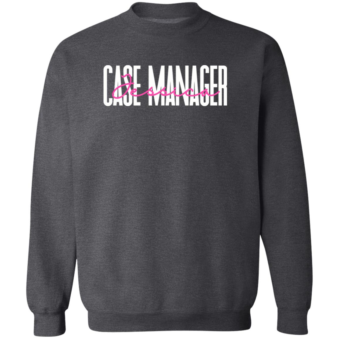 Personalized Case manager Unisex Sweatshirt Custom name case manager Sand Black Dark Heather-Family-Gift-Planet