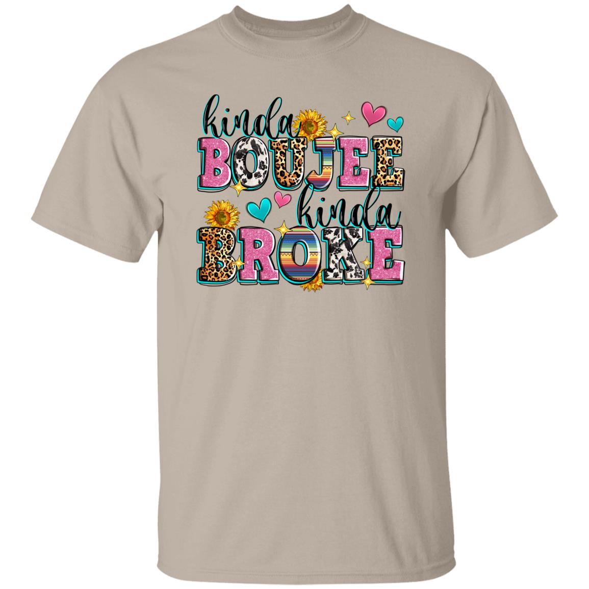 Kinda boujee kinda broke T-Shirt gift Unisex tee Sand White Sport Grey-Family-Gift-Planet