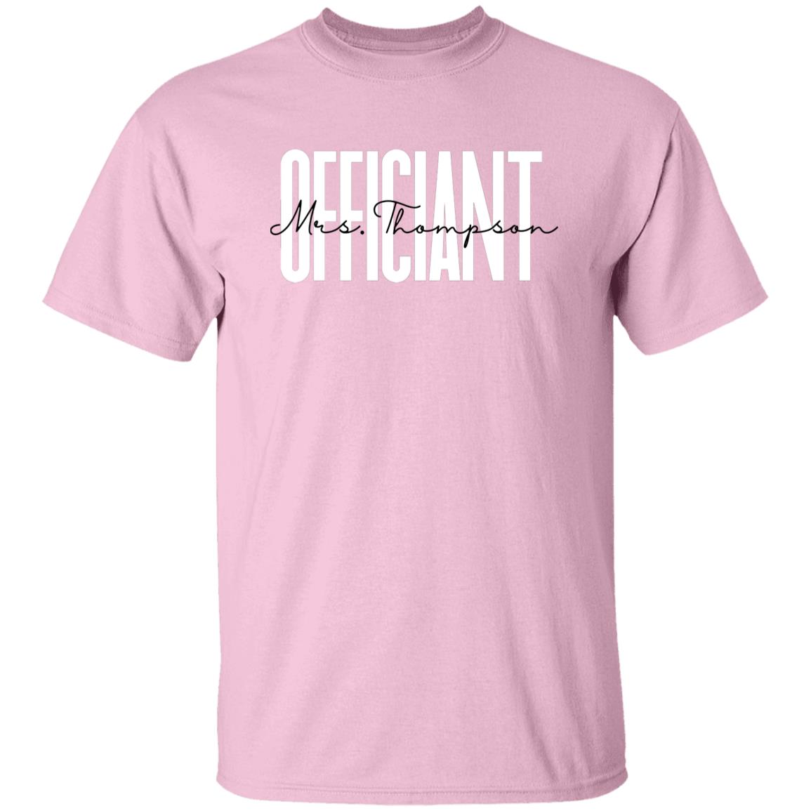 Personalized Officiant T-shirt gift Custom name Wedding Officiant Unisex Tee Sand Pink Light Blue-Family-Gift-Planet