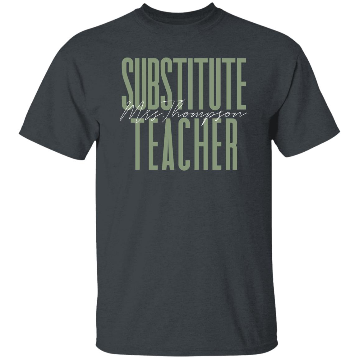Substitute teacher T-Shirt gift Customized Unisex tee Black Navy Dark Heather-Family-Gift-Planet
