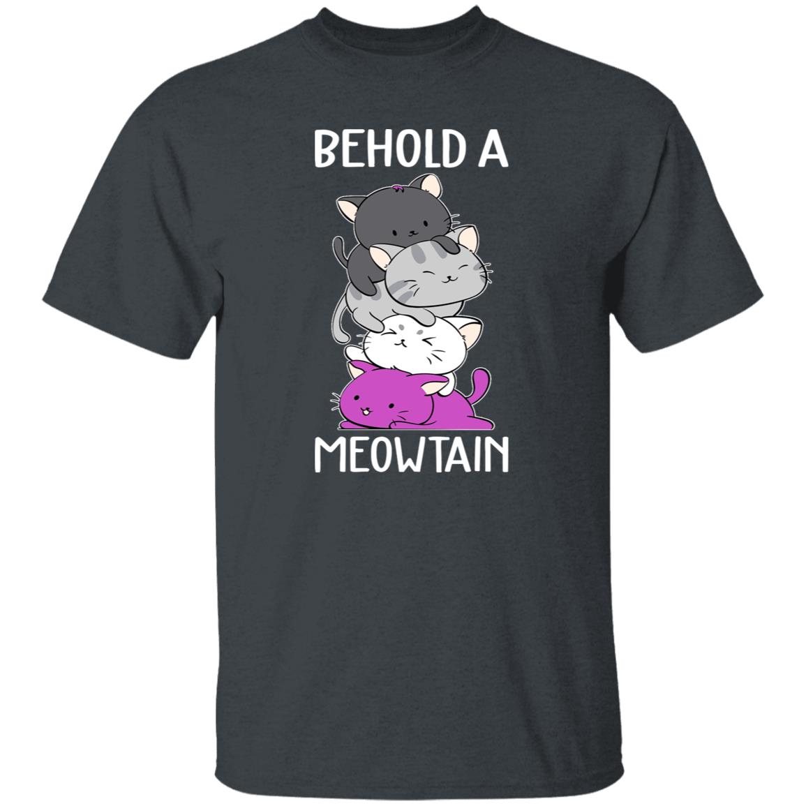 Behold a meowtain T-Shirt gift Funny cat pile Cat mom Unisex Tee Black Navy Dark Heather-Family-Gift-Planet
