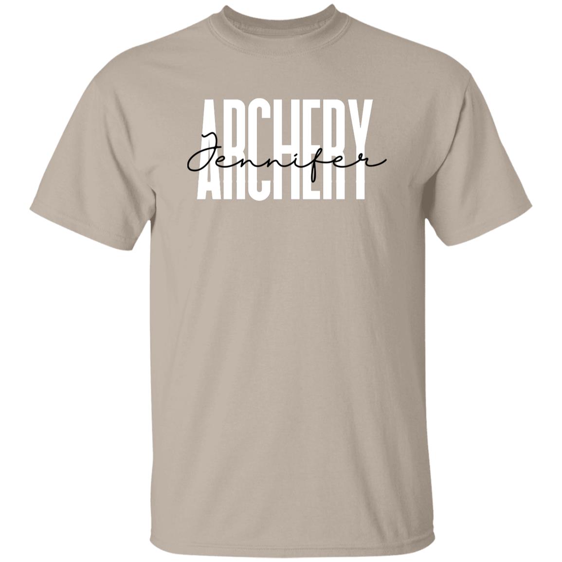 Personalized Archery Unisex T-shirt Custom name Archer Sand Blue Pink-Family-Gift-Planet