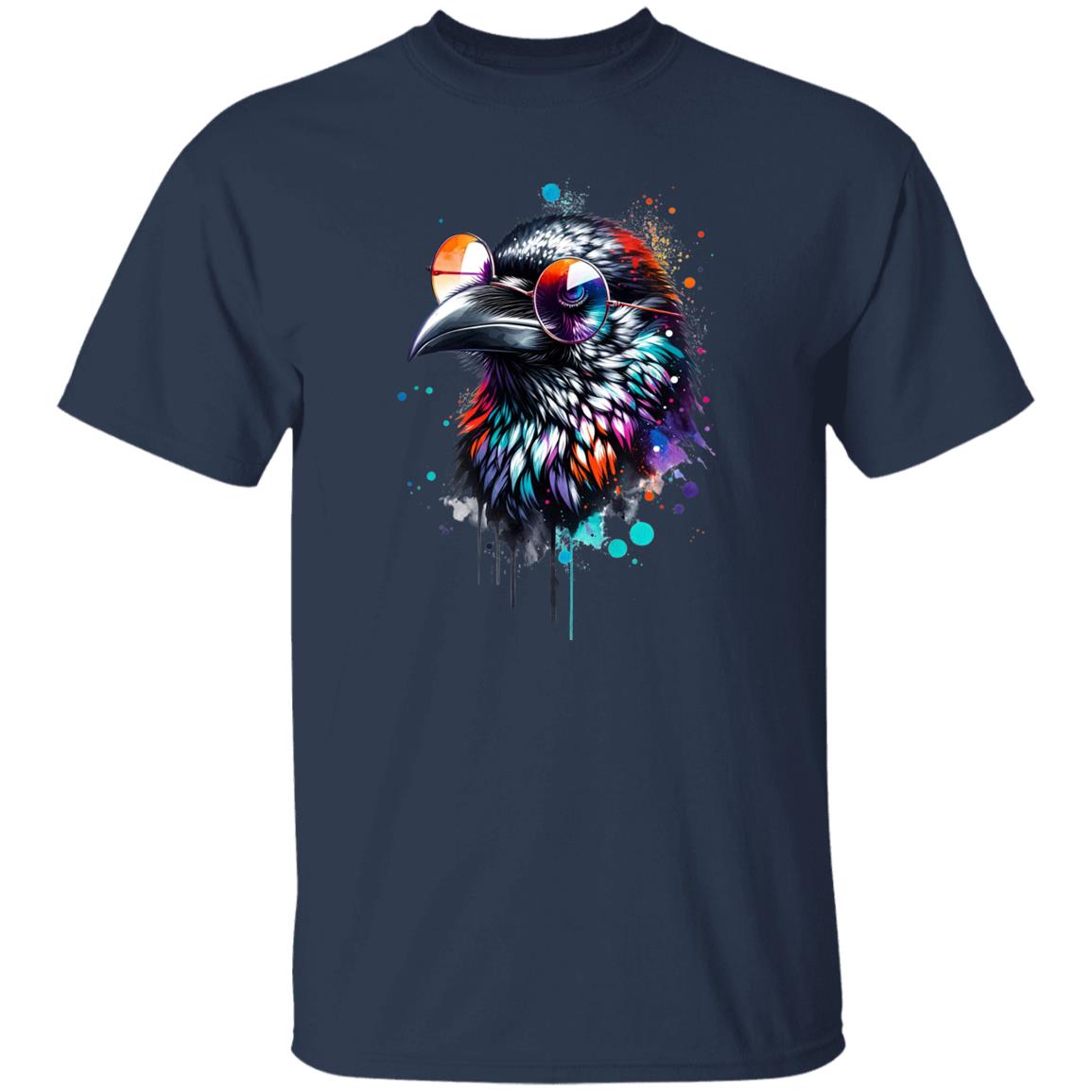 Cool Raven Color Splash Unisex T-shirt Black Navy Dark Heather-Family-Gift-Planet