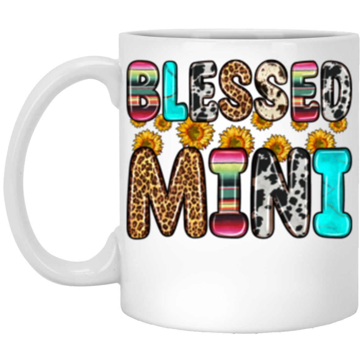 Blessed Mini 11oz White Mug gift sunflowers animal skin grandmother coffee cup-Family-Gift-Planet
