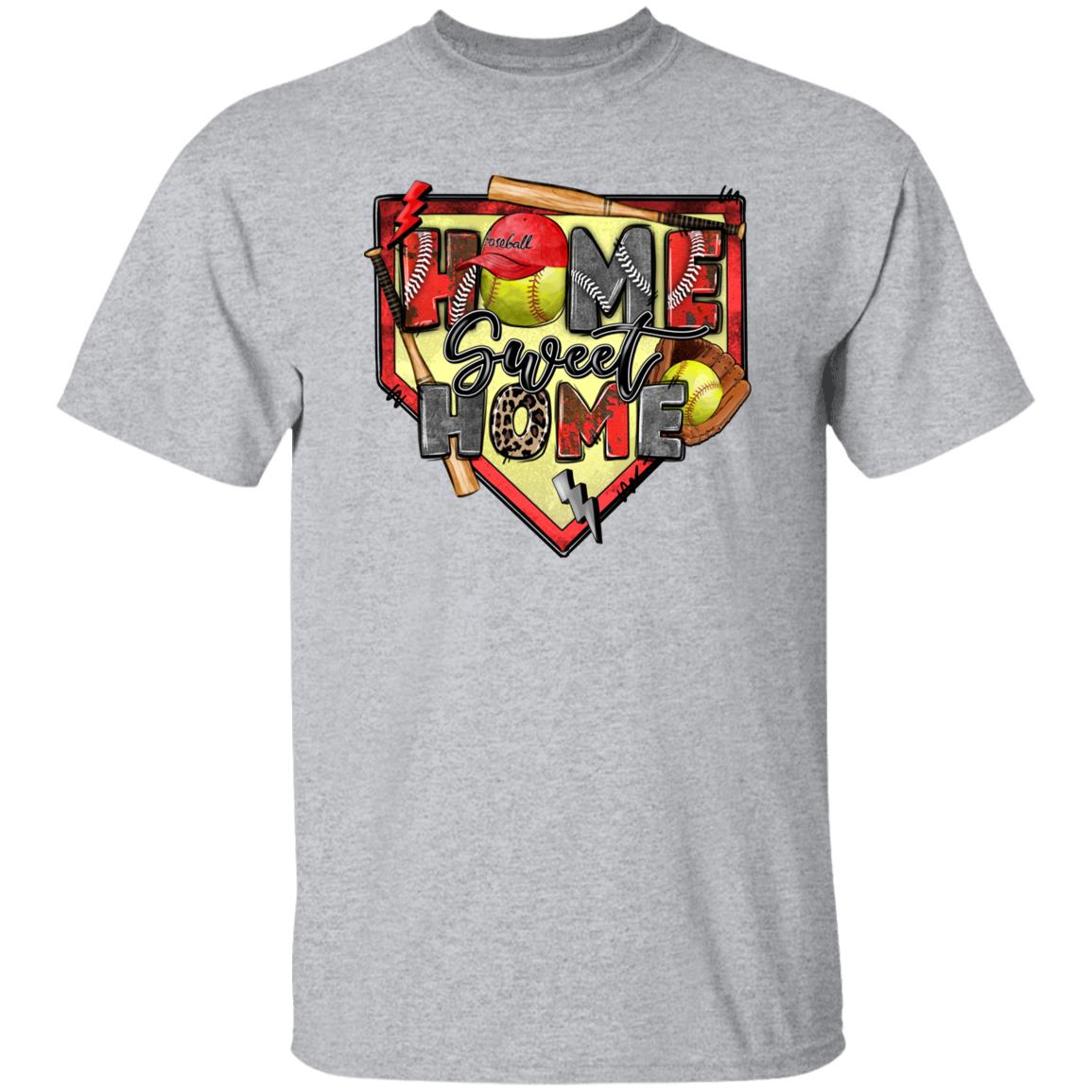 Home sweet home softball T-Shirt gift Softball team match Unisex tee Sand White Sport Grey-Family-Gift-Planet