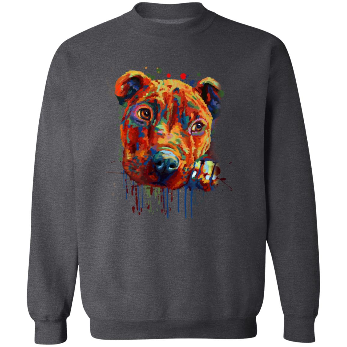 Artistic Pitbull dog Unisex Crewneck Sweatshirt digital Art-Family-Gift-Planet
