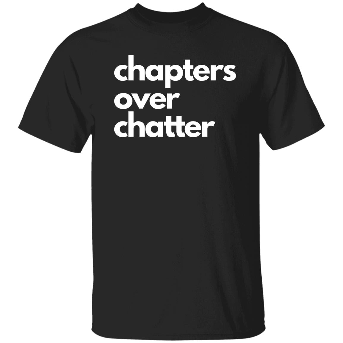 Chapters over chatters Unisex Tshirt book reader tee Black Dark Heather Navy-Black-Family-Gift-Planet