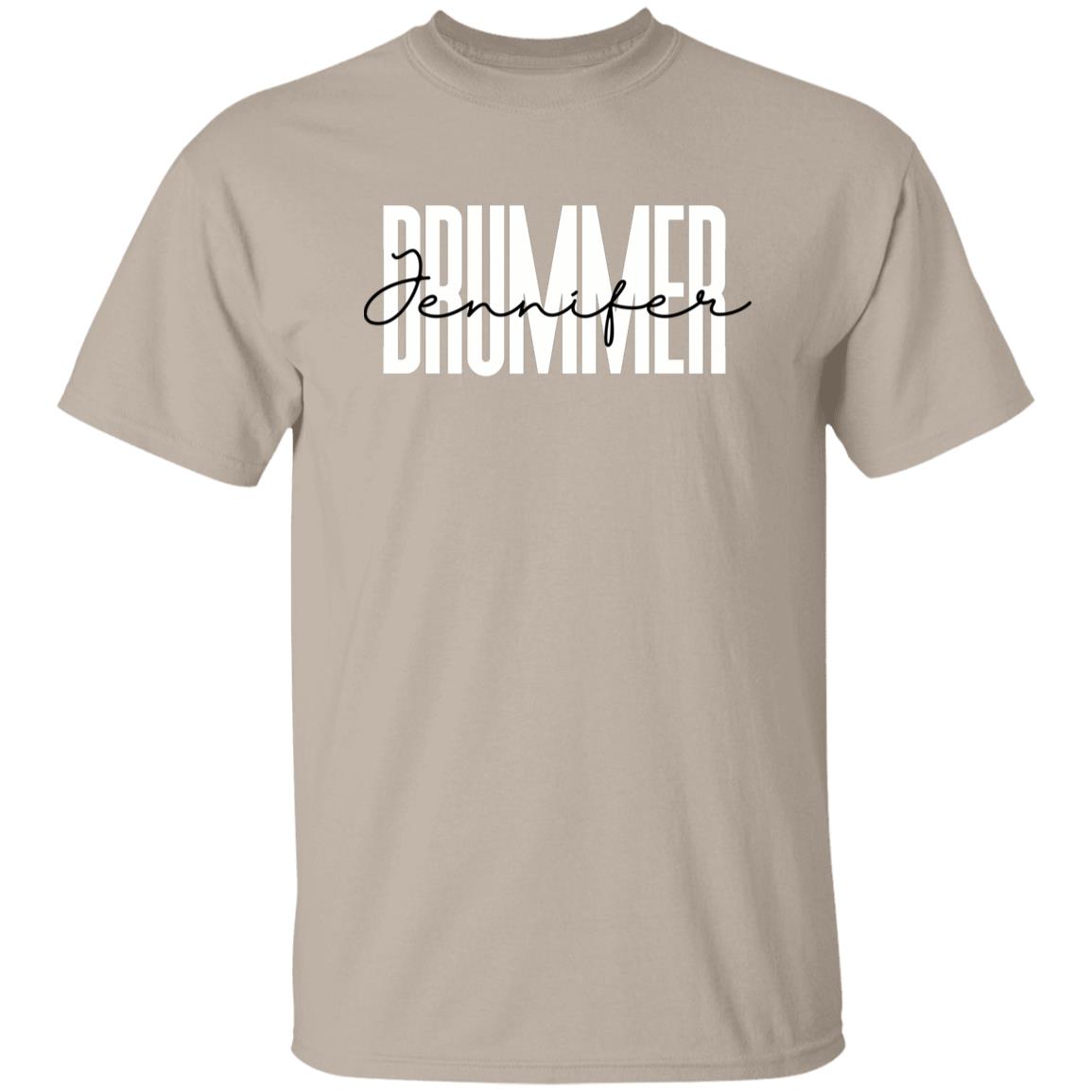 Personalized Drummer Unisex T-shirt Custom name drum player Sand Blue Pink-Family-Gift-Planet