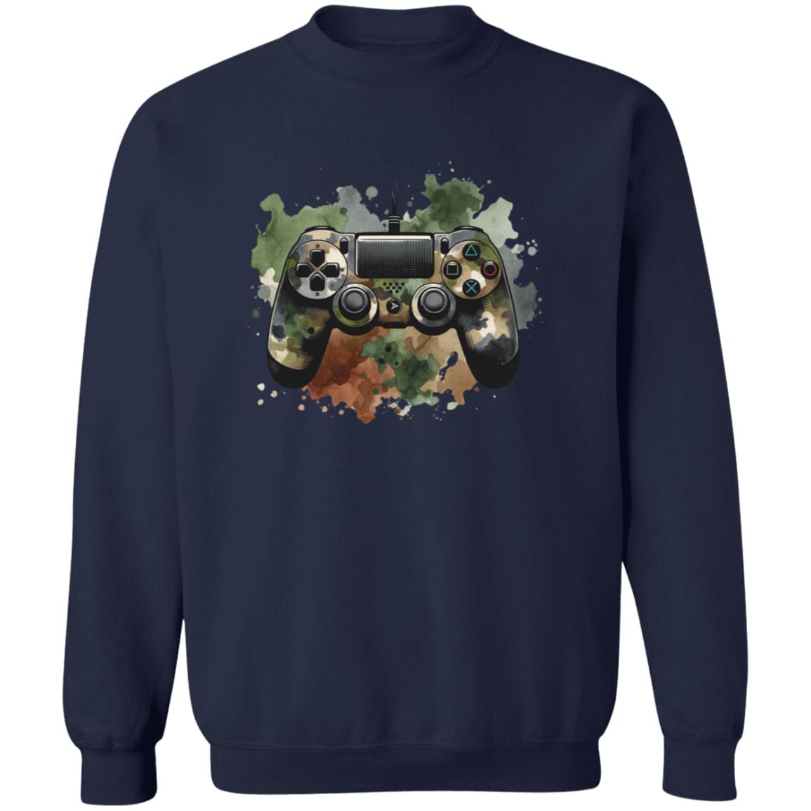 Gamer camo Color Splash Unisex Sweatshirt Black Navy Dark Heather-Family-Gift-Planet