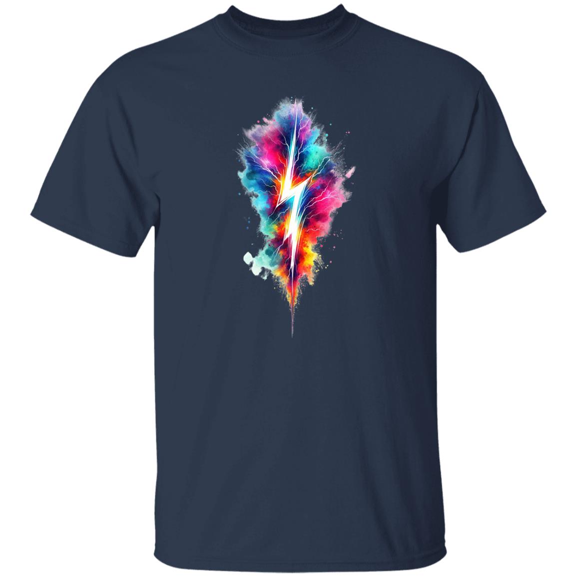 Lightning Color Splash Unisex T-shirt Abstract Lightning tee Black Navy Dark Heather-Family-Gift-Planet