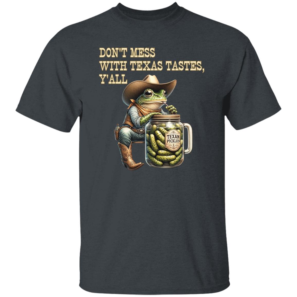 Don't mess with Texas tastes funny Texas Unisex T-shirt Texas pickles tee Black Navy Dark Heather-Dark Heather-Family-Gift-Planet