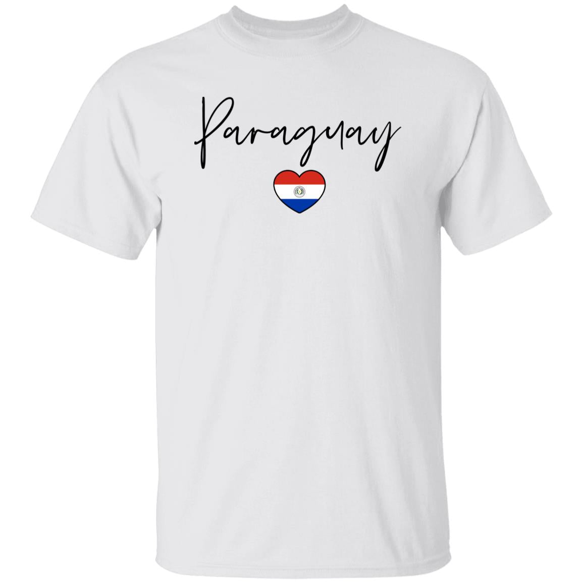 Paraguay flag heart Unisex T-shirt Paraguay love tee White Sand Blue-Family-Gift-Planet