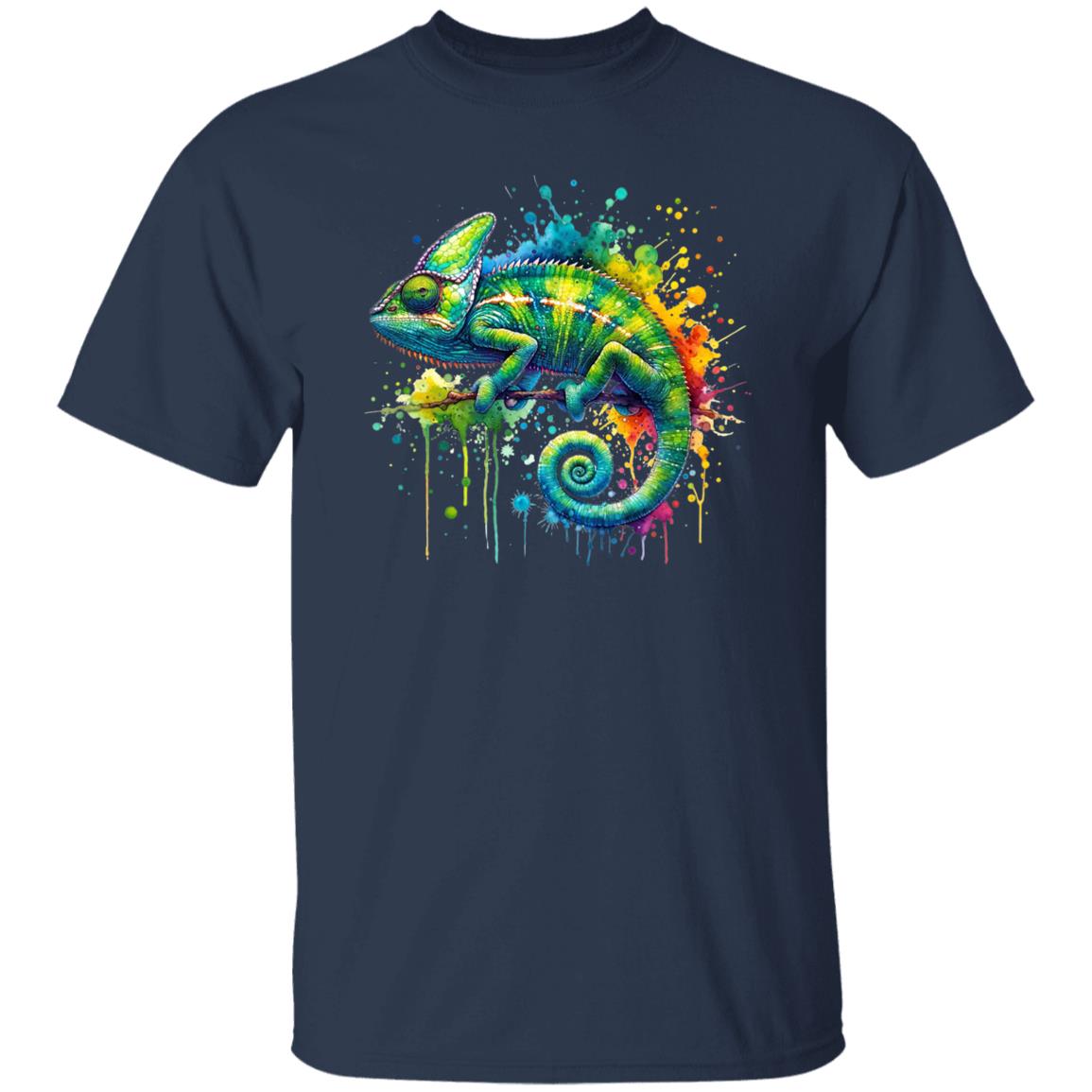 Chameleon mama Color Splash Unisex T-Shirt Black Navy Dark Heather-Family-Gift-Planet