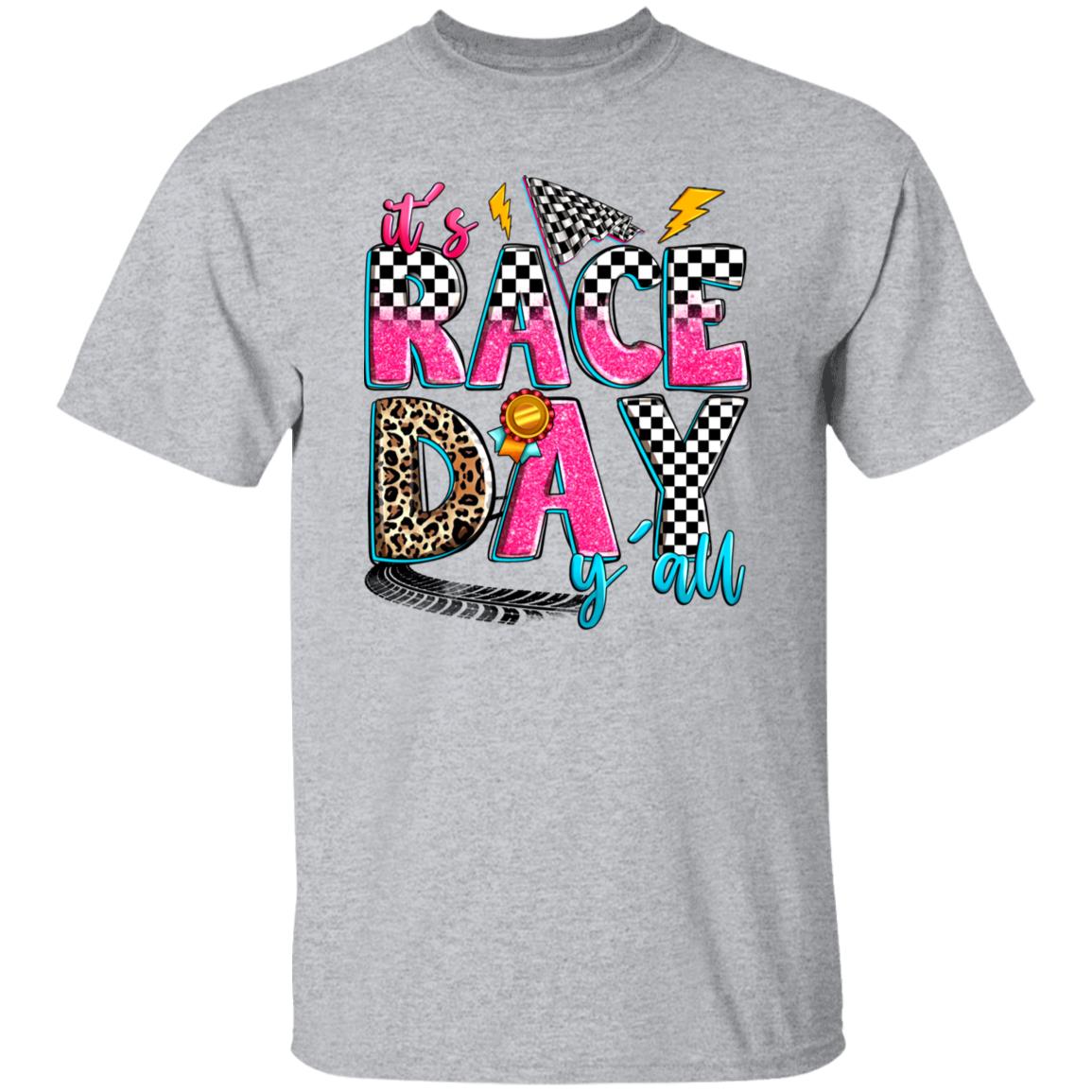 It's race day y'all T-Shirt gift racer racing mom mama Unisex tee Sand White Sport Grey-Family-Gift-Planet