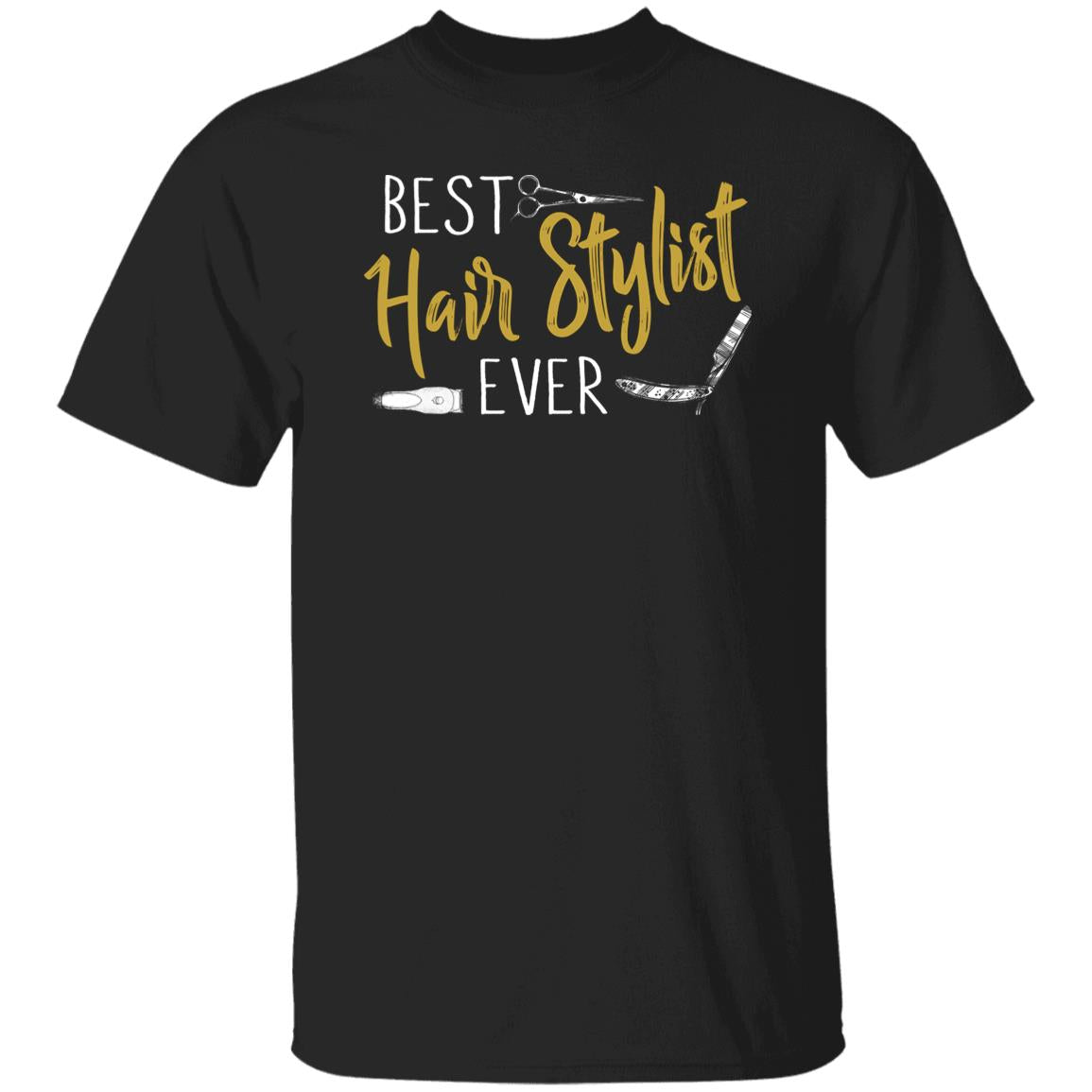 Best hair stylist ever Unisex T-shirt hairdresser haircutter tee black dark heather-Family-Gift-Planet