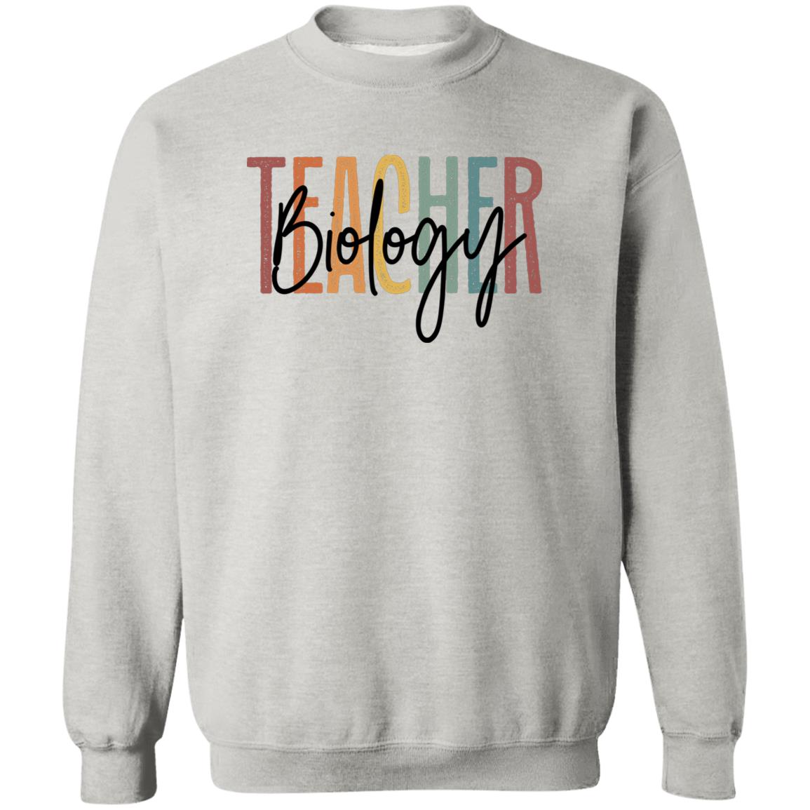 Biology teacher Sweatshirt Crewneck Unisex Gildan Sand Ash S-2XL-Ash-Family-Gift-Planet