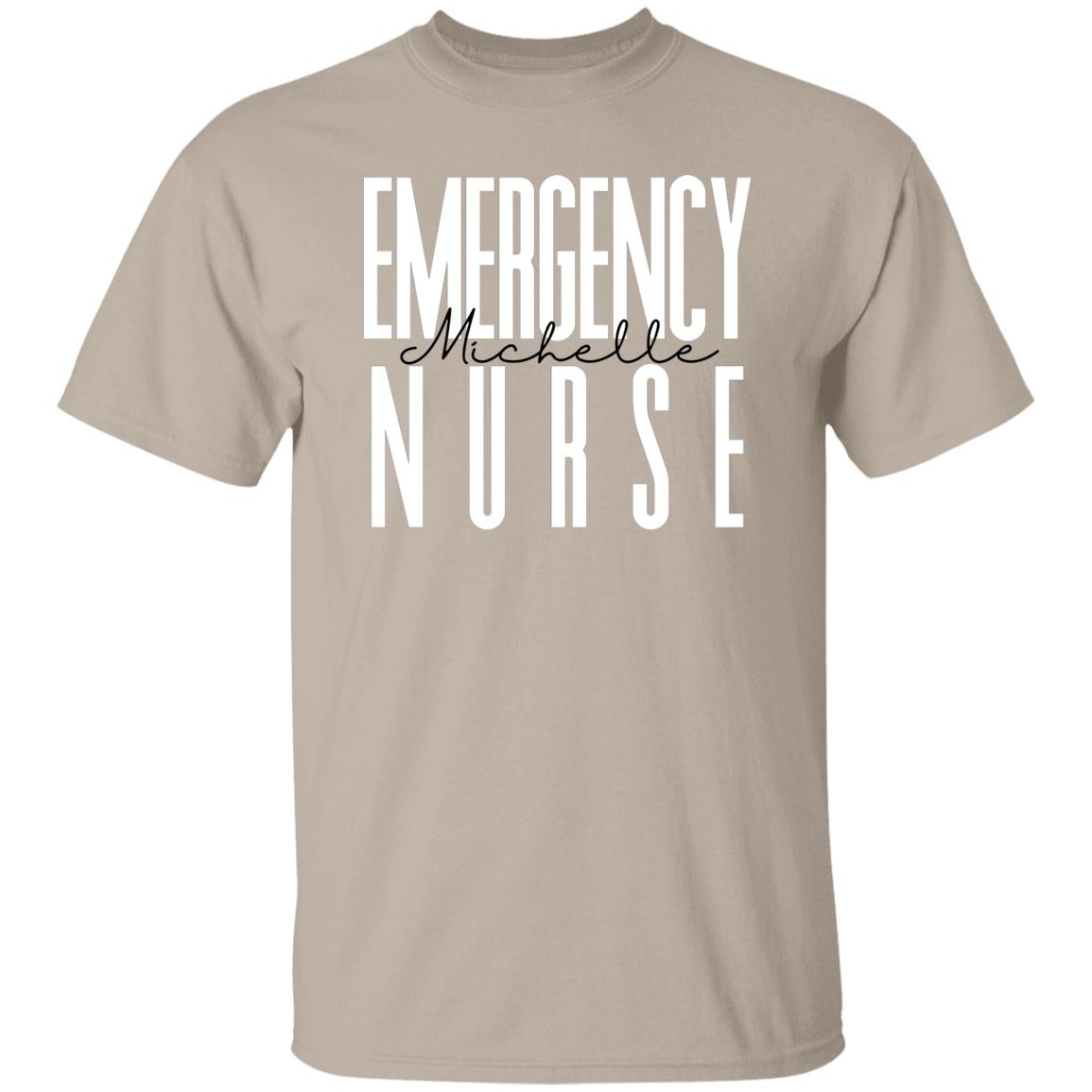 Personalized Emergency nurse Unisex T-shirt Custom Name ER nurse Sand Blue Pink-Family-Gift-Planet