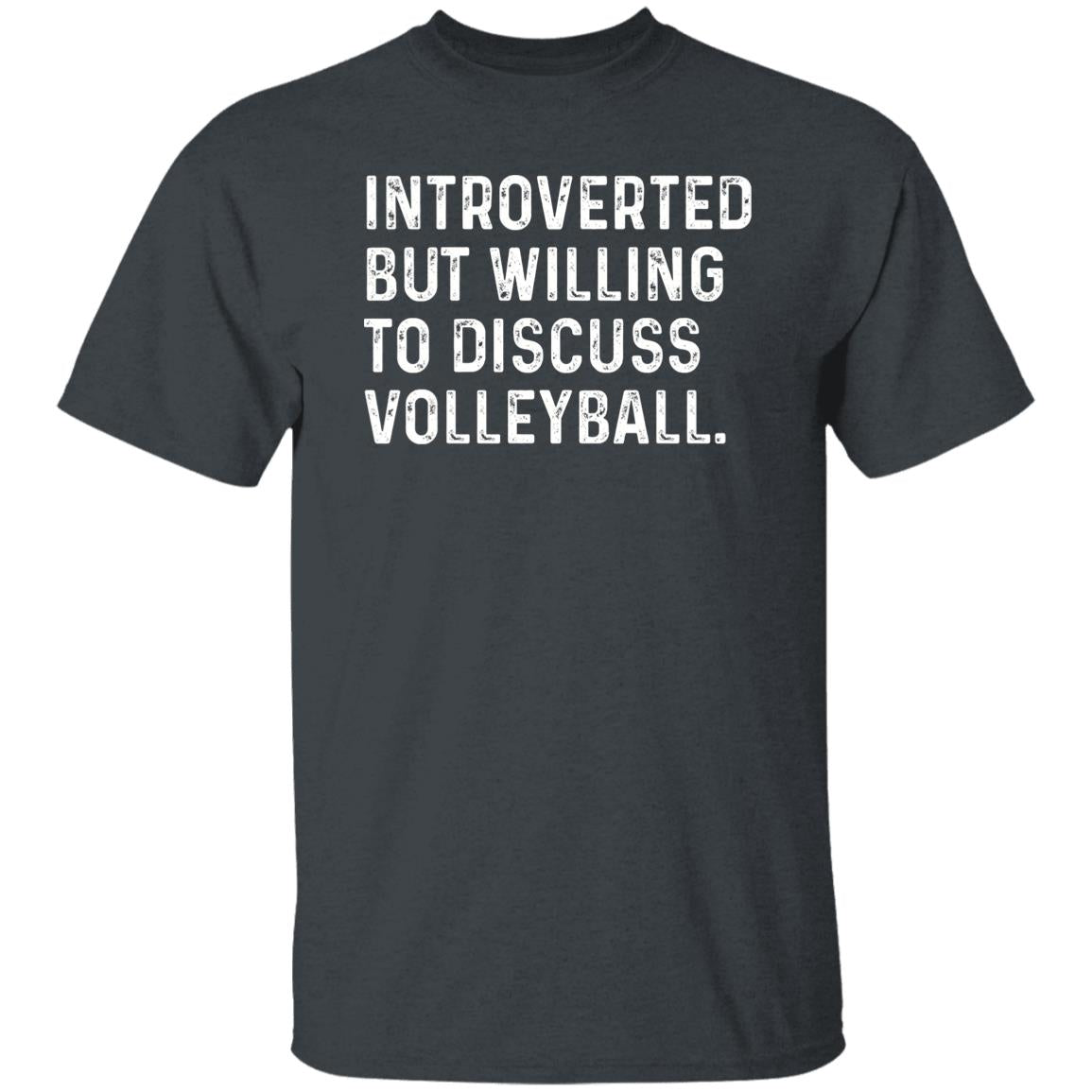 Introverted but willing to discuss Volleyball Unisex T-shirt Volleyball lover tee Black Navy Dark Heather-Dark Heather-Family-Gift-Planet