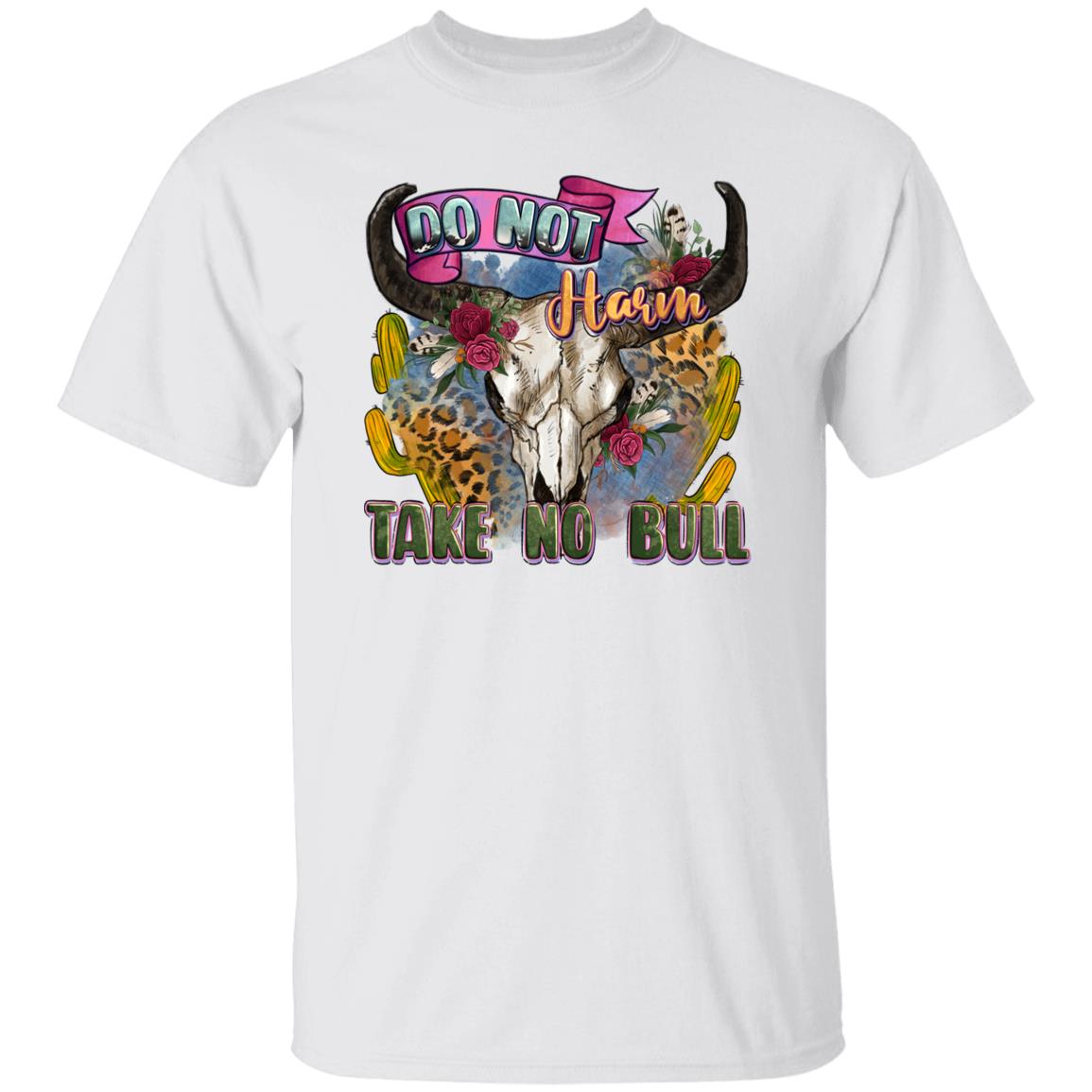 Do not harm take no bull cow skull T-Shirt gift Leopard skin buffalo skull Texas girl Unisex Tee Sand White Sport Grey-Family-Gift-Planet