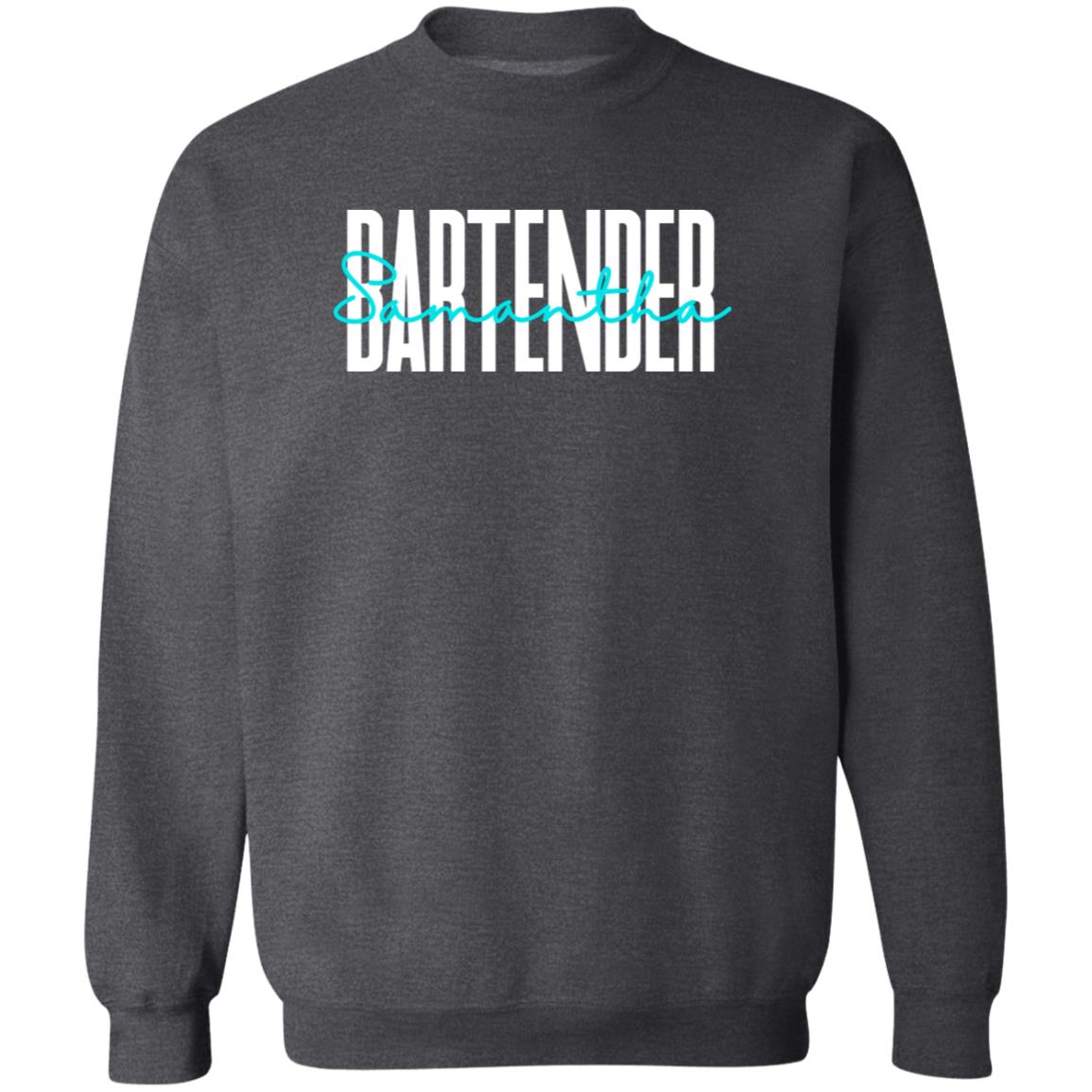 Personalized Bartender Unisex Sweatshirt Custom name barman Sand Black Dark Heather-Family-Gift-Planet