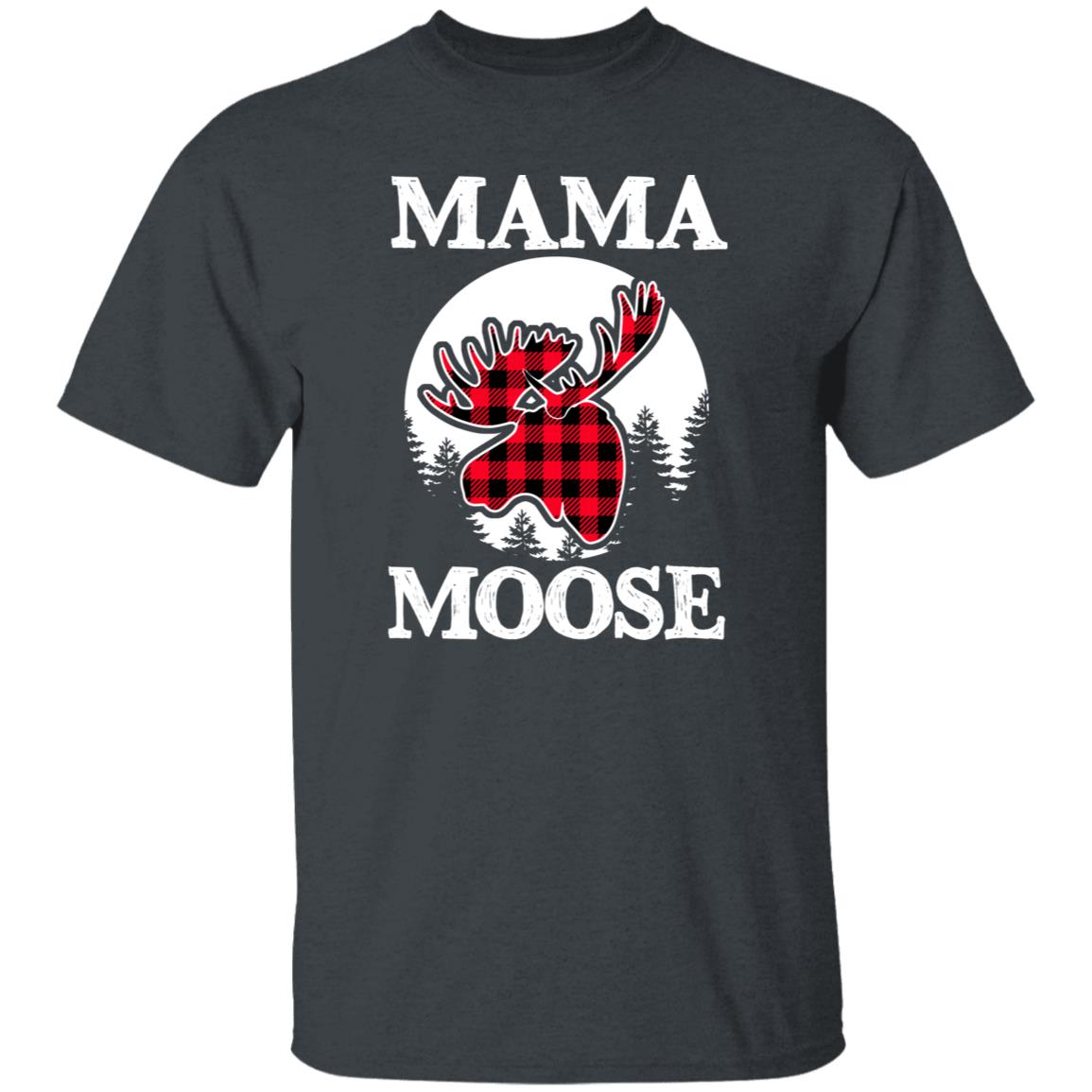 Mama Moose Christmas Unisex Shirt Mom Holiday tee Black Dark Heather-Family-Gift-Planet