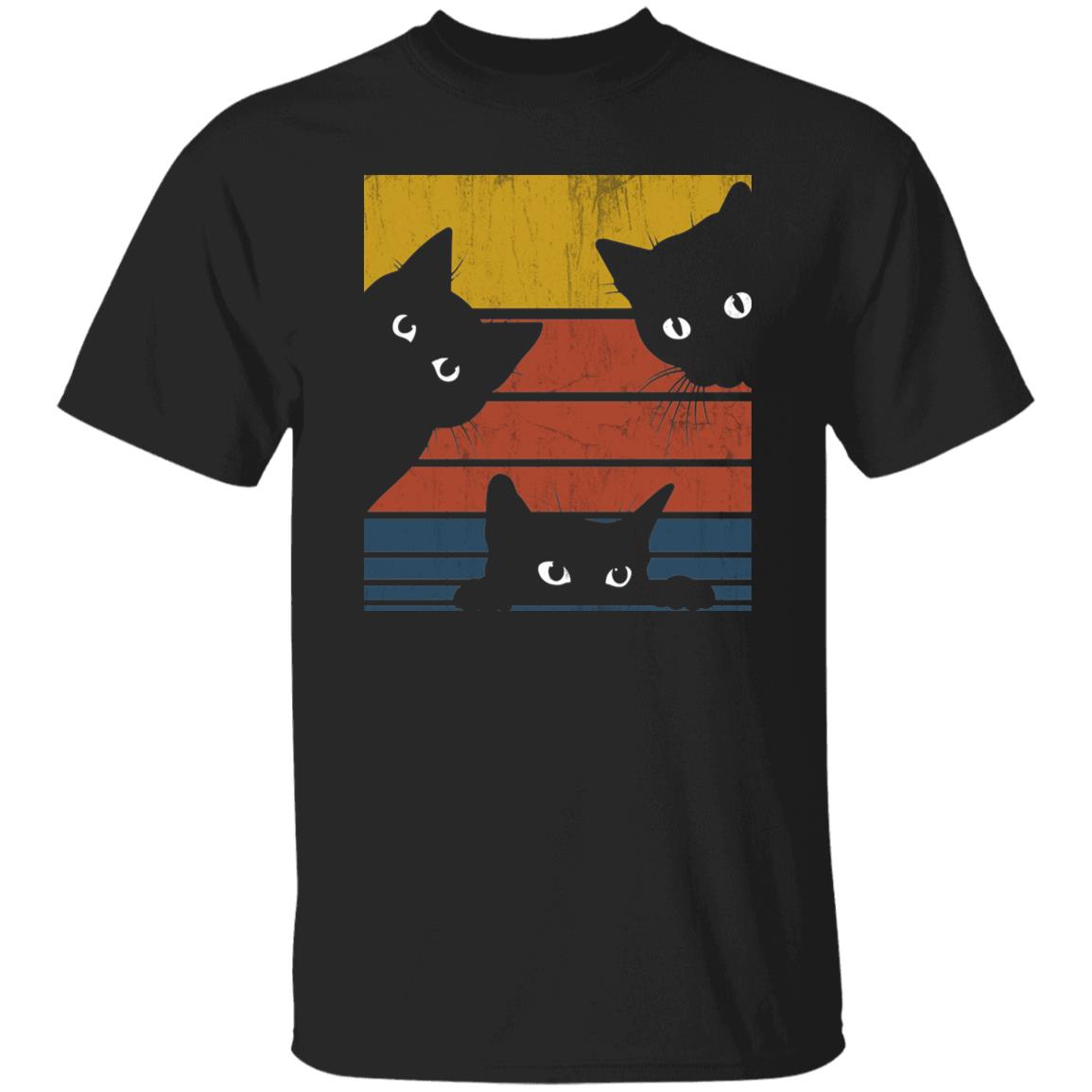 Three cats retro Unisex shirt cat owner tee Black Dark Heather-Family-Gift-Planet